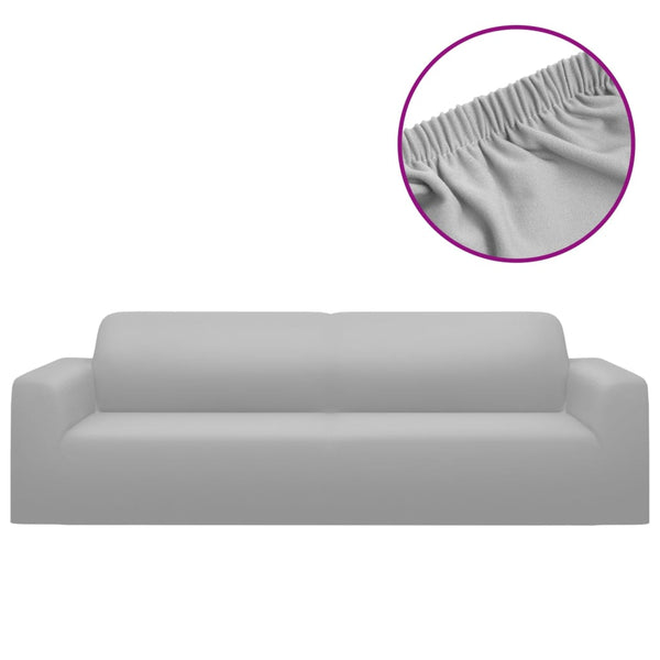3-seters sofaovertrekk polyester grå