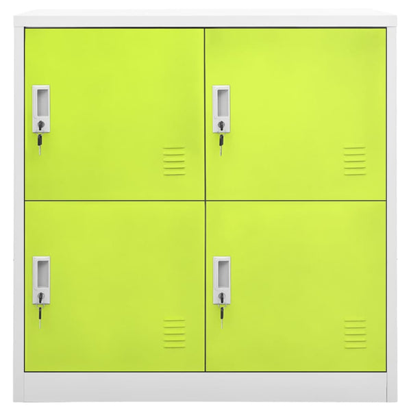Oppbevaringsskap lysegrå og grønn 90x45x92,5 cm stål