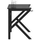 Gamingbord med K-formede ben svart 90x60x75 cm