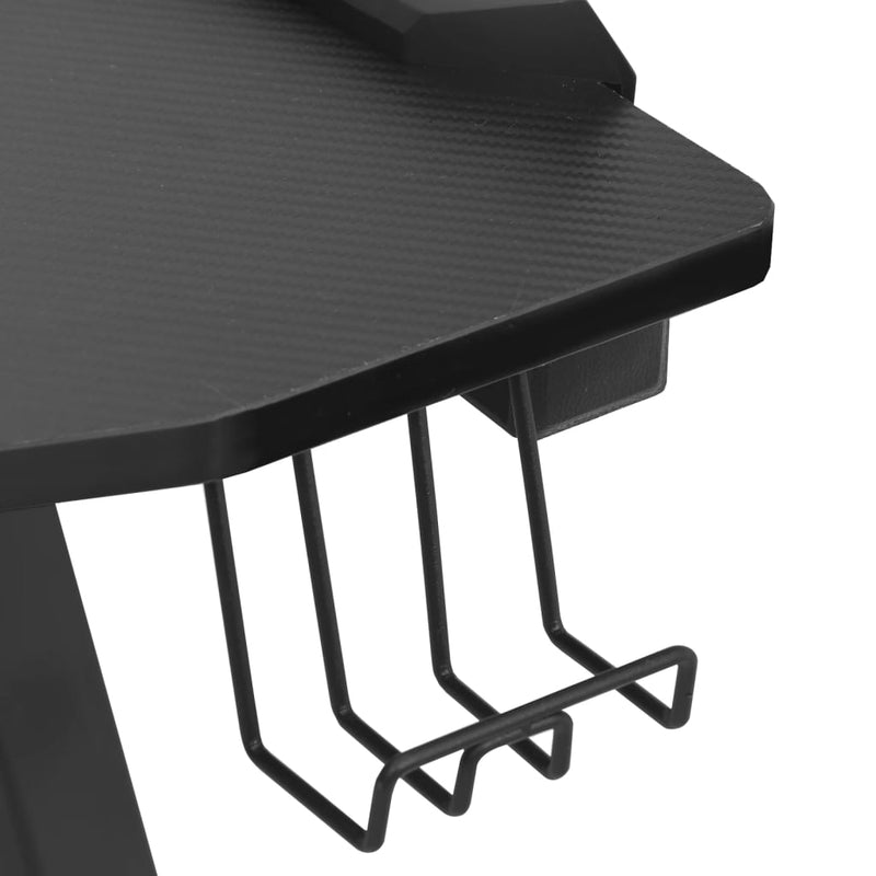 Gamingbord med LED og Y-formede ben svart 110x60x75 cm