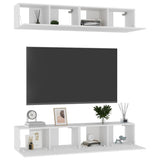 TV-benker 4 stk hvit 80x30x30 cm sponplate