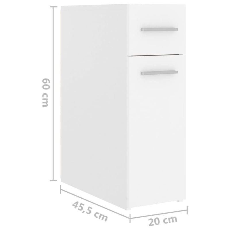Apotekskap hvit 20x45,5x60 cm sponplater