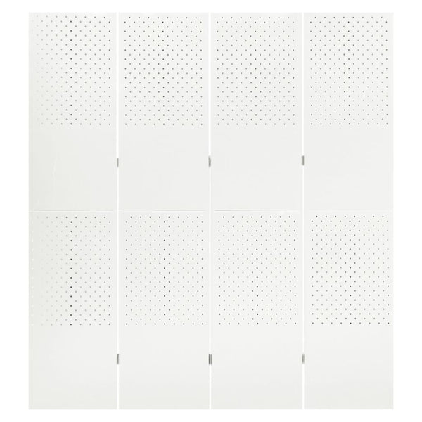 Romdeler 4 paneler hvit 160x180 cm stål