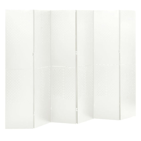 Romdeler med 6 paneler hvit 240x180 cm stål