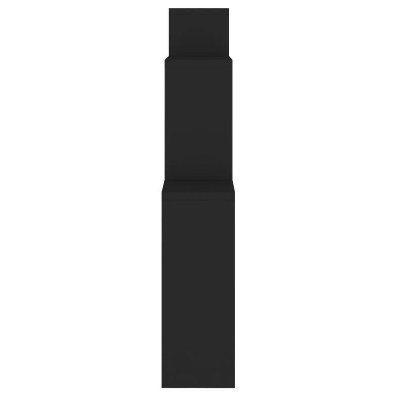 Kubeformet vegghylle svart 80x15x78,5 cm sponplate