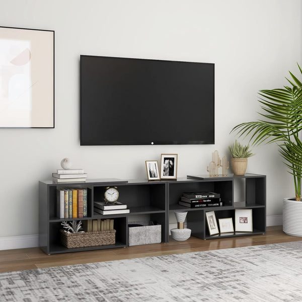 TV-benk grå 149x30x52 cm sponplate