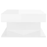 Salongbord høyglans hvit 57x57x30 cm sponplate