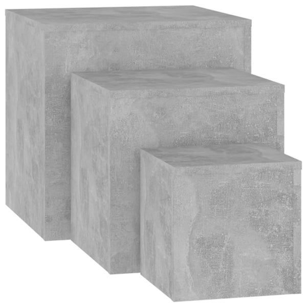 Sidebord 3 stk betonggrå sponplate