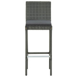 Utendørs barstoler med puter 2 stk grå polyrotting