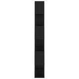 Bokhylle/romdeler svart 80x24x186 cm sponplate