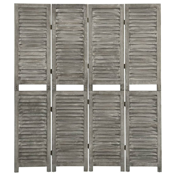 Romdeler 4 paneler grå 143x166 cm heltre
