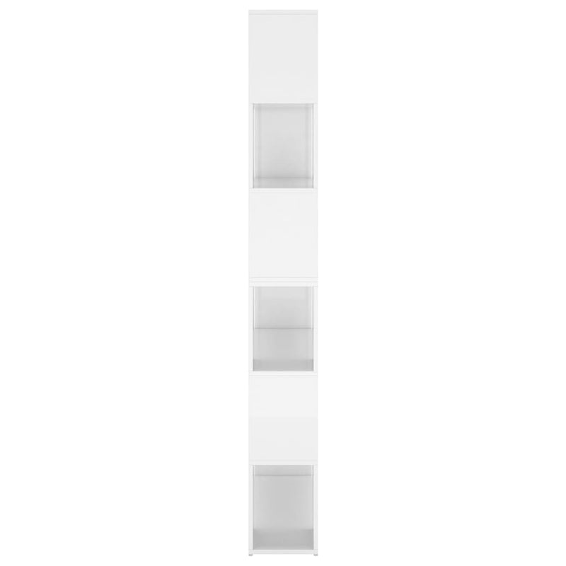 Bokhylle/romdeler høyglans hvit 100x24x188 cm