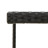 Hagebord svart 109x107x74 cm polyrotting og glass
