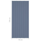 Takplater 12 stk grå 100x45 cm galvanisert stål