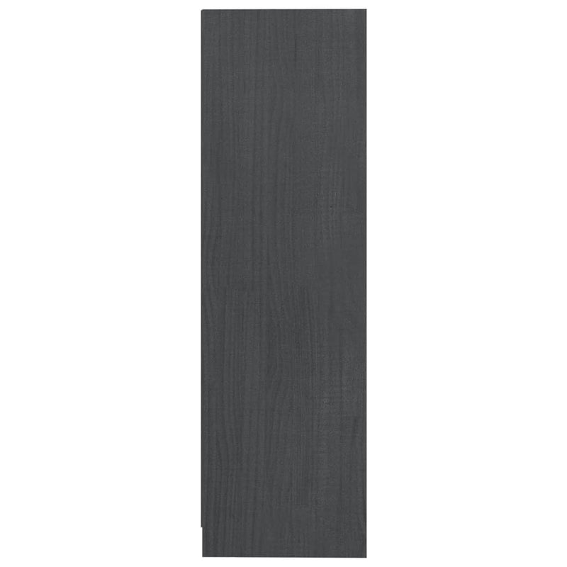 Bokhylle grå 70x33x110 cm heltre furu