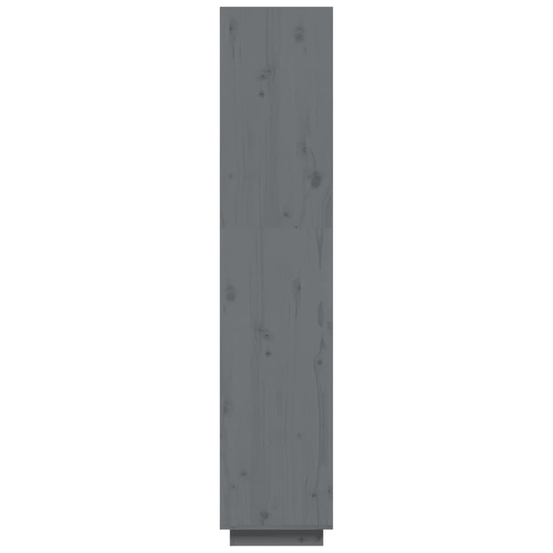 Bokhylle/romdeler grå 40x35x167 cm heltre furu