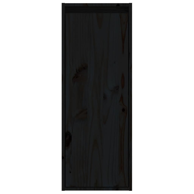 Veggskap svart 30x30x80 cm heltre furu
