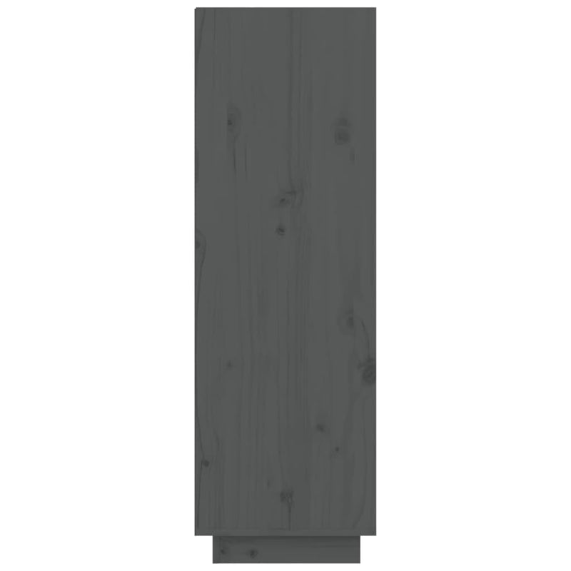 Skoskap grå 60x34x105 cm heltre furu