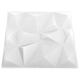 3D-veggpaneler 24 stk 50x50 cm diamant hvit 6 m²