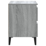 vidaXL Nattbord med metallben grå sonoma eik 40x35x50 cm