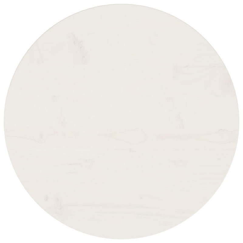Bordplate hvit Ø50x2,5 cm heltre furu