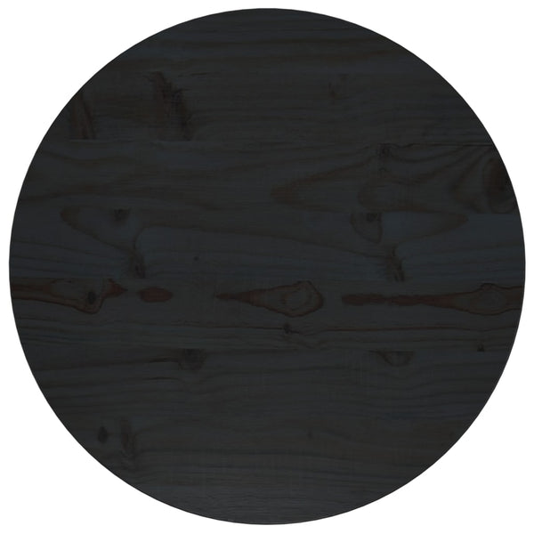 Bordplate svart Ø50x2,5 cm heltre furu