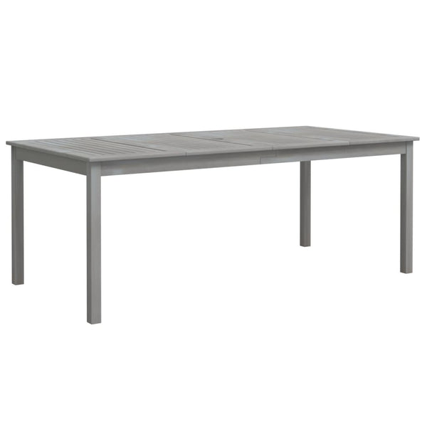 Hagebord grå 200x100x75 cm heltre akasie