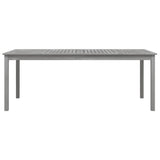 Hagebord grå 200x100x75 cm heltre akasie
