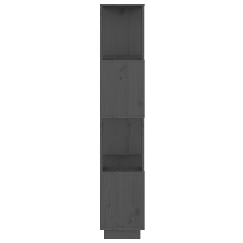 Bokhylle/romdeler grå 51x25x132 cm heltre furu