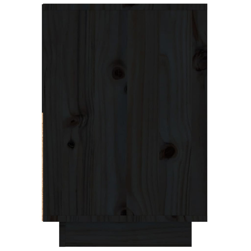 Nattbord 2 stk svart 60x34x51 heltre furu