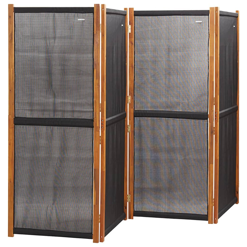Romdeler 4 paneler svart 280x180 cm