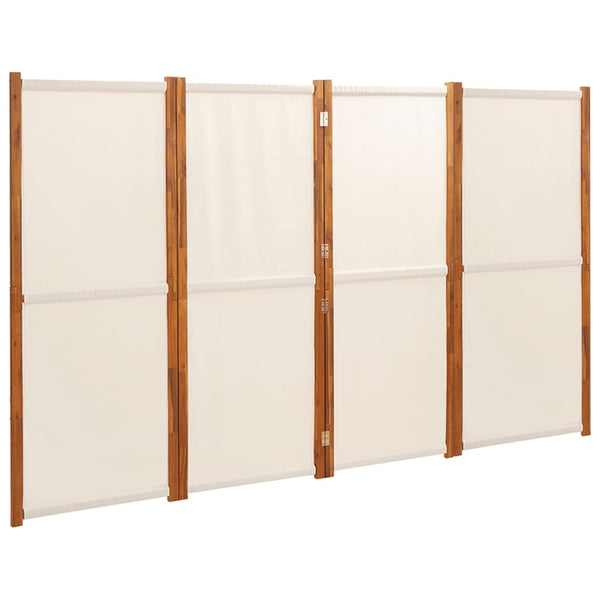 Romdeler 4 paneler kremhvit 280x180 cm