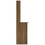 Skrivebord med hyller brun eik 110x45x157 cm konstruert tre