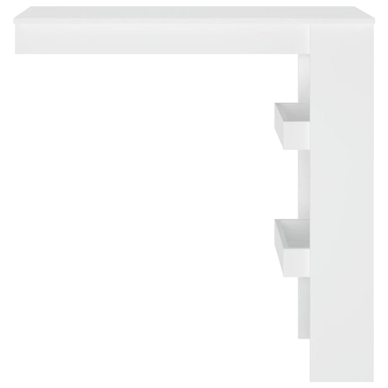 Veggmontert barbord hvit 102x45x103,5 cm konstruert tre