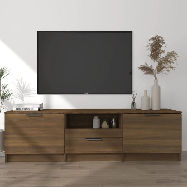 TV-benk brun eik 140x35x40 cm konstruert tre