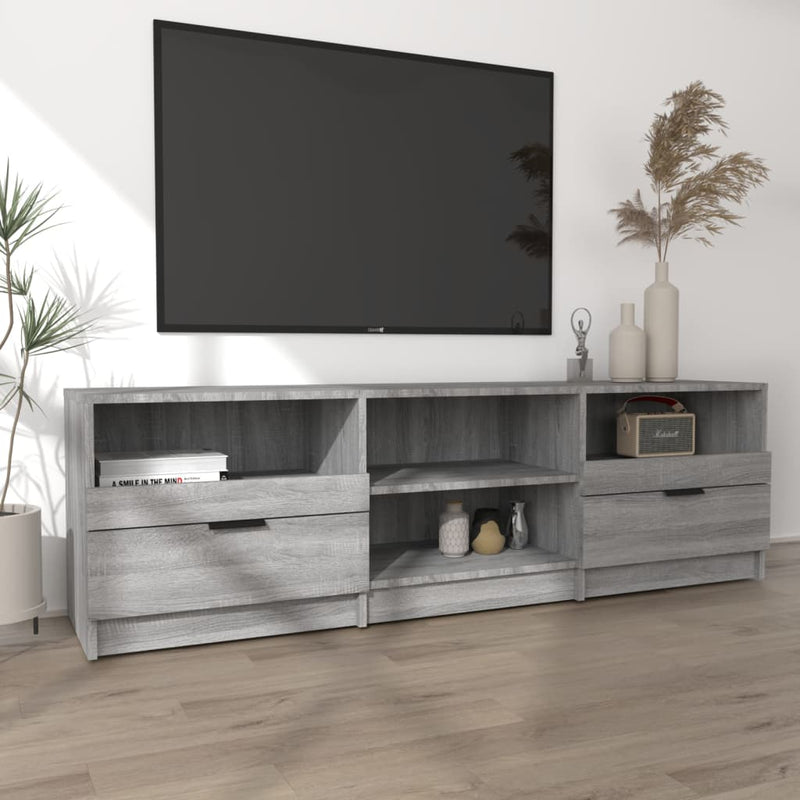 TV-benk grå sonoma 150x33,5x45 cm konstruert tre