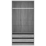 Garderobe grå sonoma 100x50x200 cm konstruert tre
