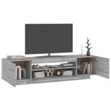 TV-benk med LED-lys grå sonoma eik 160x35x40 cm