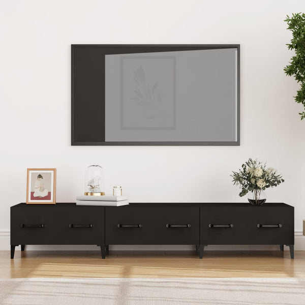 TV-benk svart 150x34,5x30 cm konstruert tre