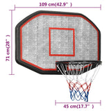 Basketballplate svart 109x71x3 cm polyeten