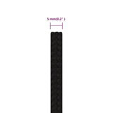Arbeidstau svart 5 mm 50 m polyester