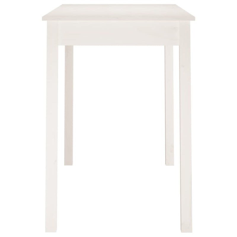 Spisebord hvit 110x55x75 cm heltre furu