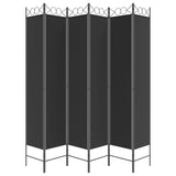 Romdeler 6 paneler svart 240x220 cm stoff