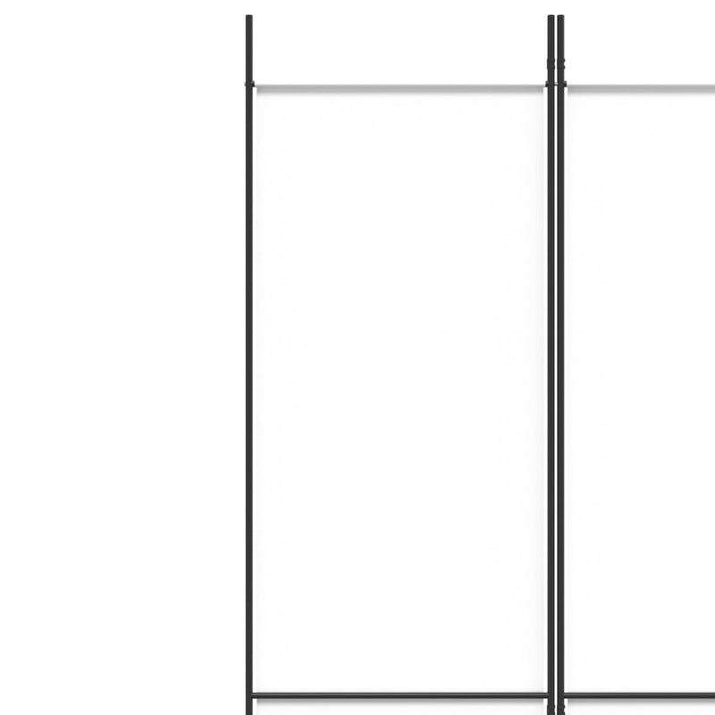 Romdeler med 5 paneler hvit 250x220 cm stoff