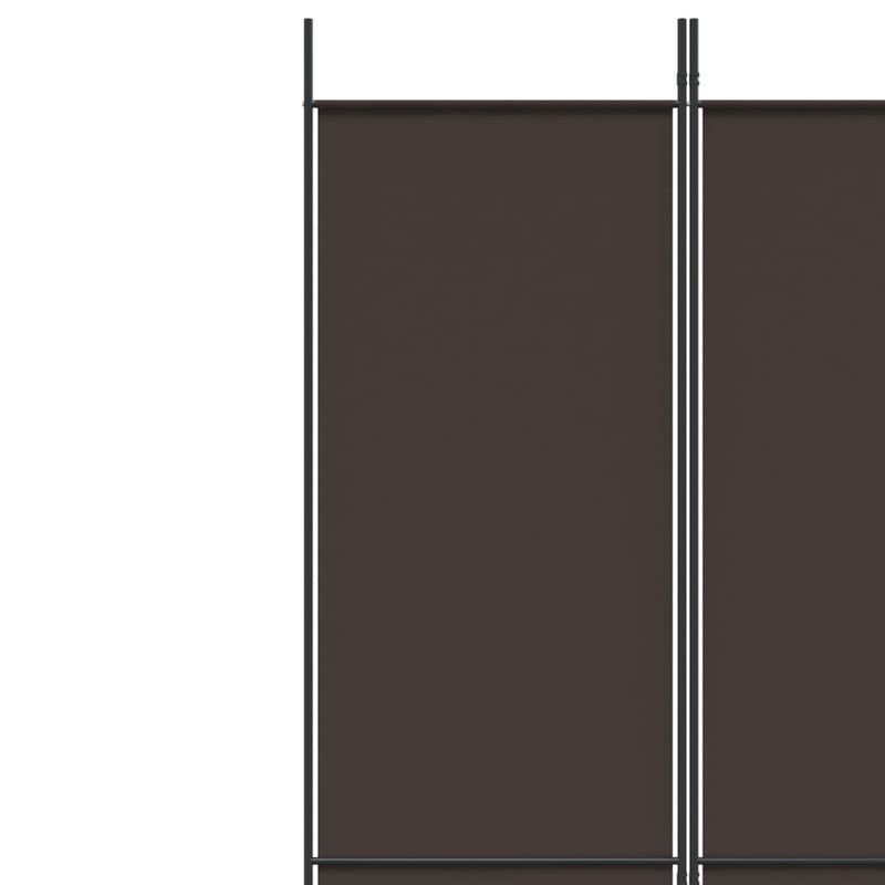 Romdeler 5 paneler brun 250x220 cm stoff