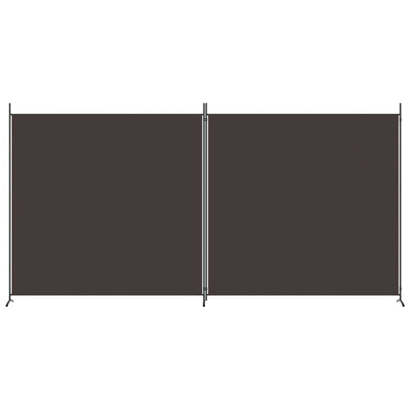 Romdeler med 2 paneler brun 348x180 cm stoff