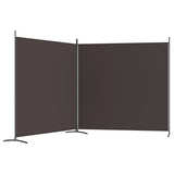 Romdeler med 2 paneler brun 348x180 cm stoff