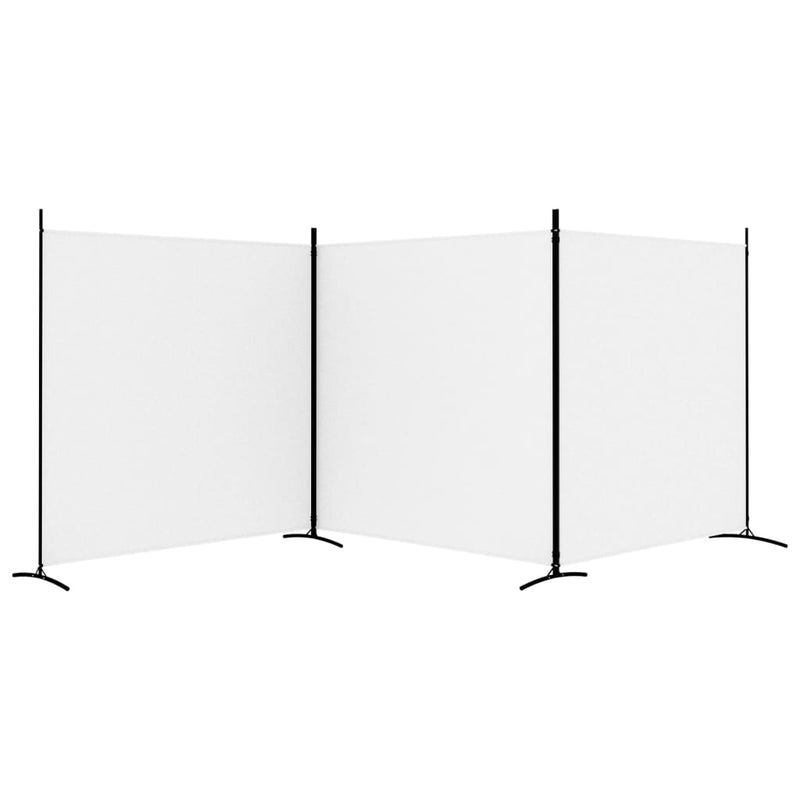 Romdeler 3 paneler hvit 525x180 cm stoff