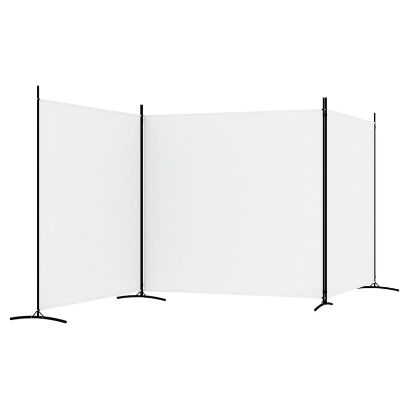 Romdeler 3 paneler hvit 525x180 cm stoff