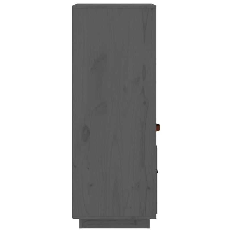 Highboard grå 34x40x108,5 cm heltre furu